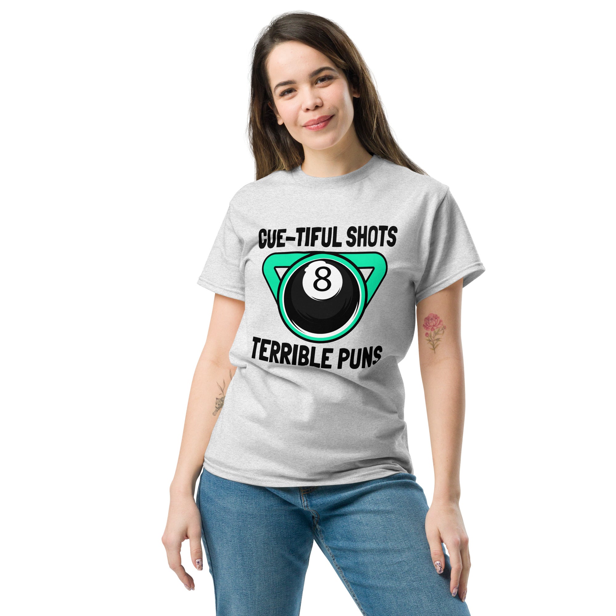 Cue-tiful Shots, Terrible Puns Tee!